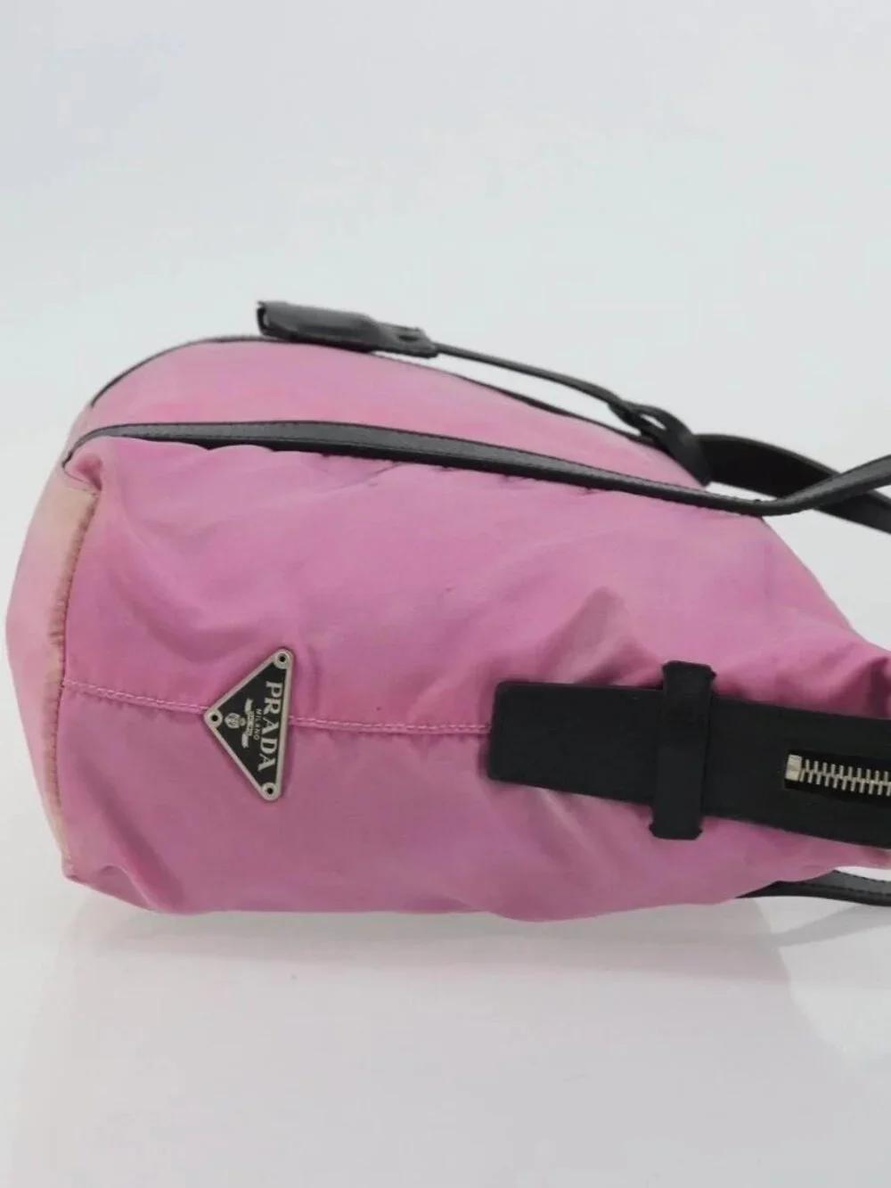 PRADA Shoulder Bag Nylon Pink Silver Auth 176628